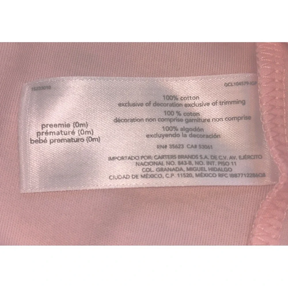 Carter's Child of Mine Preemie Girl Sleepsuit in Pink